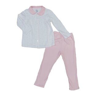 Babidu Huellas Collar Shirt and Pant Pajama Set - Rose - NEW